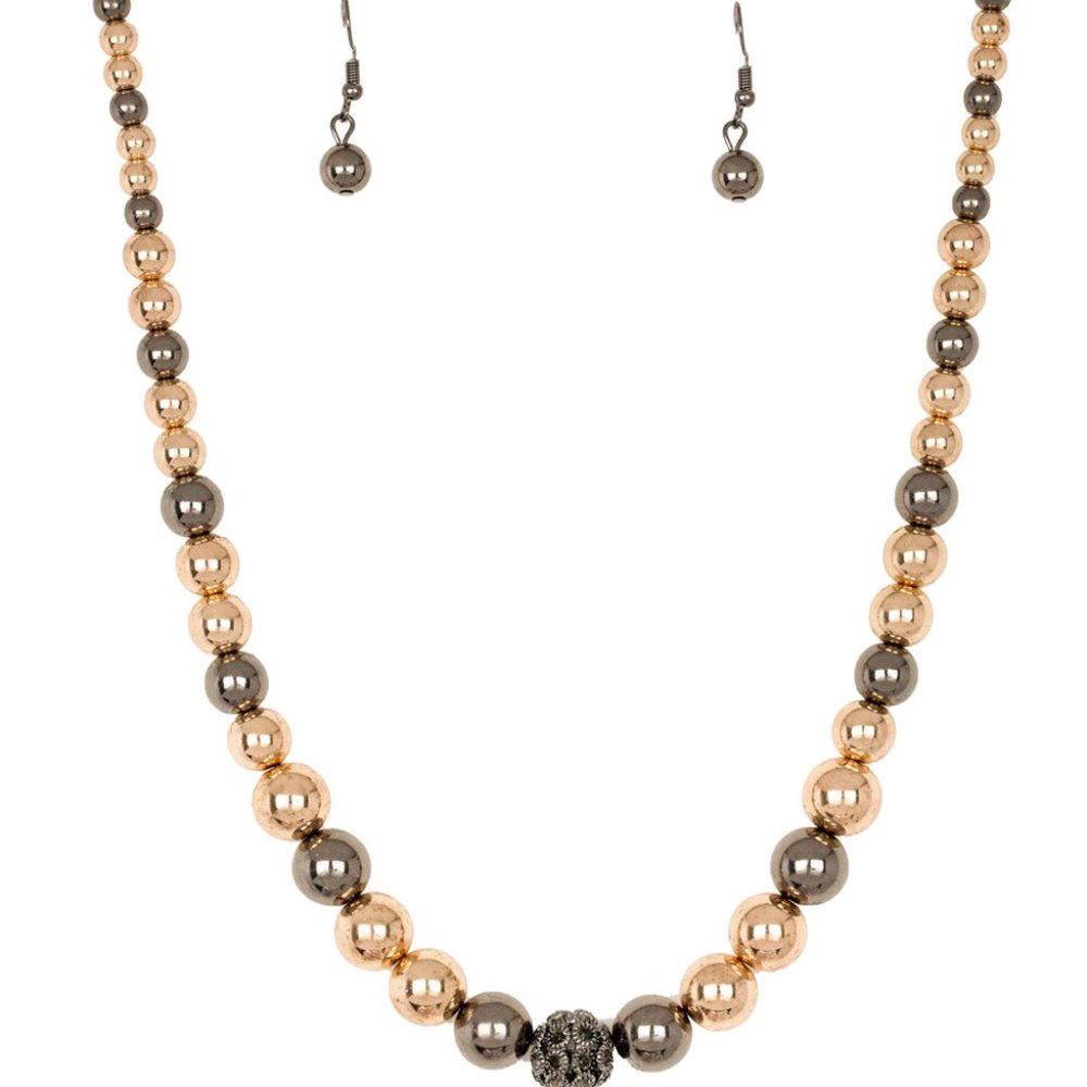 Gold and Gunmetal Necklace